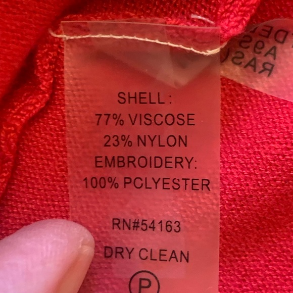 Tommy Hilfiger cardigan Large Hot pink Fushia bell sleeve embroidered design - Picture 4 of 8